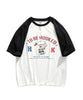[HOOK -original-] American casual illustration print raglan sleeve short sleeve TEE