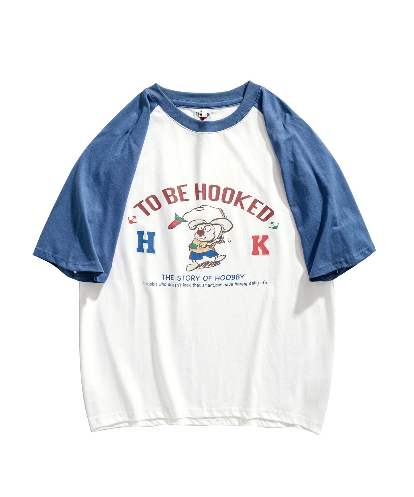 [HOOK -original-] American casual illustration print raglan sleeve short sleeve TEE