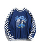 [HOOK -original-] Block check switching print high neck sweatshirt