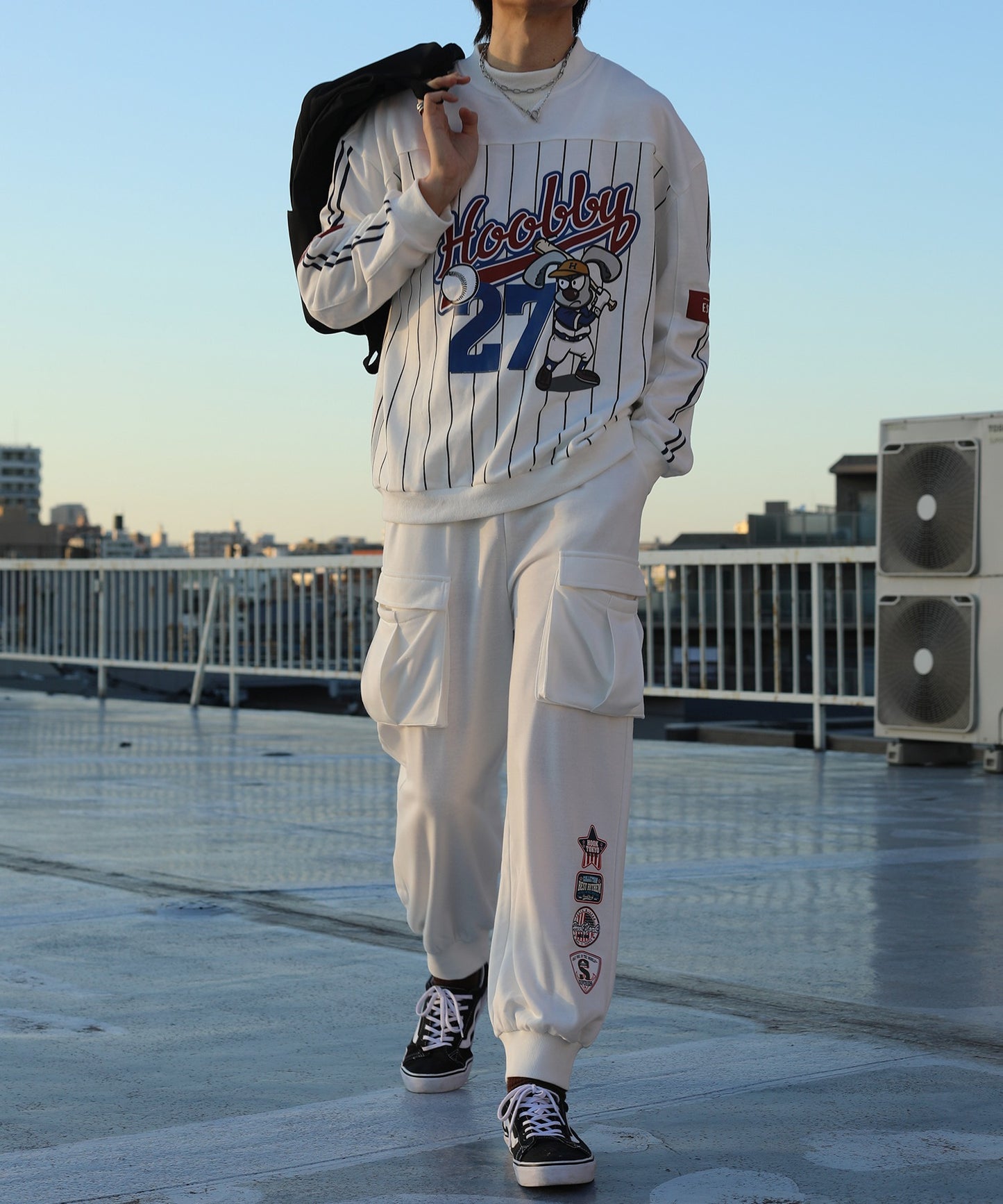 [HOOK -original-] American casual patch print big pocket cargo pants