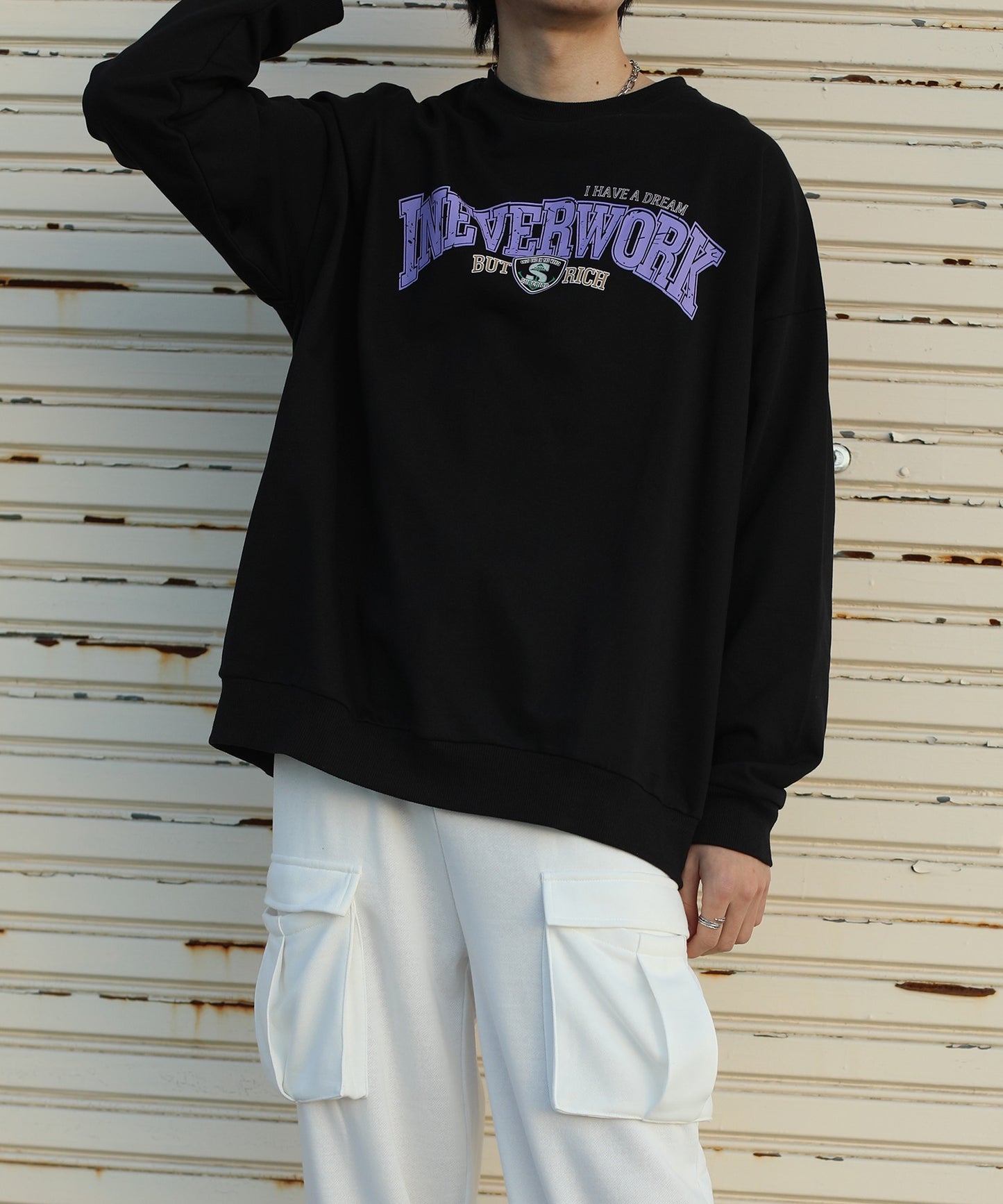 [HOOK -original-] Front English print sweatshirt