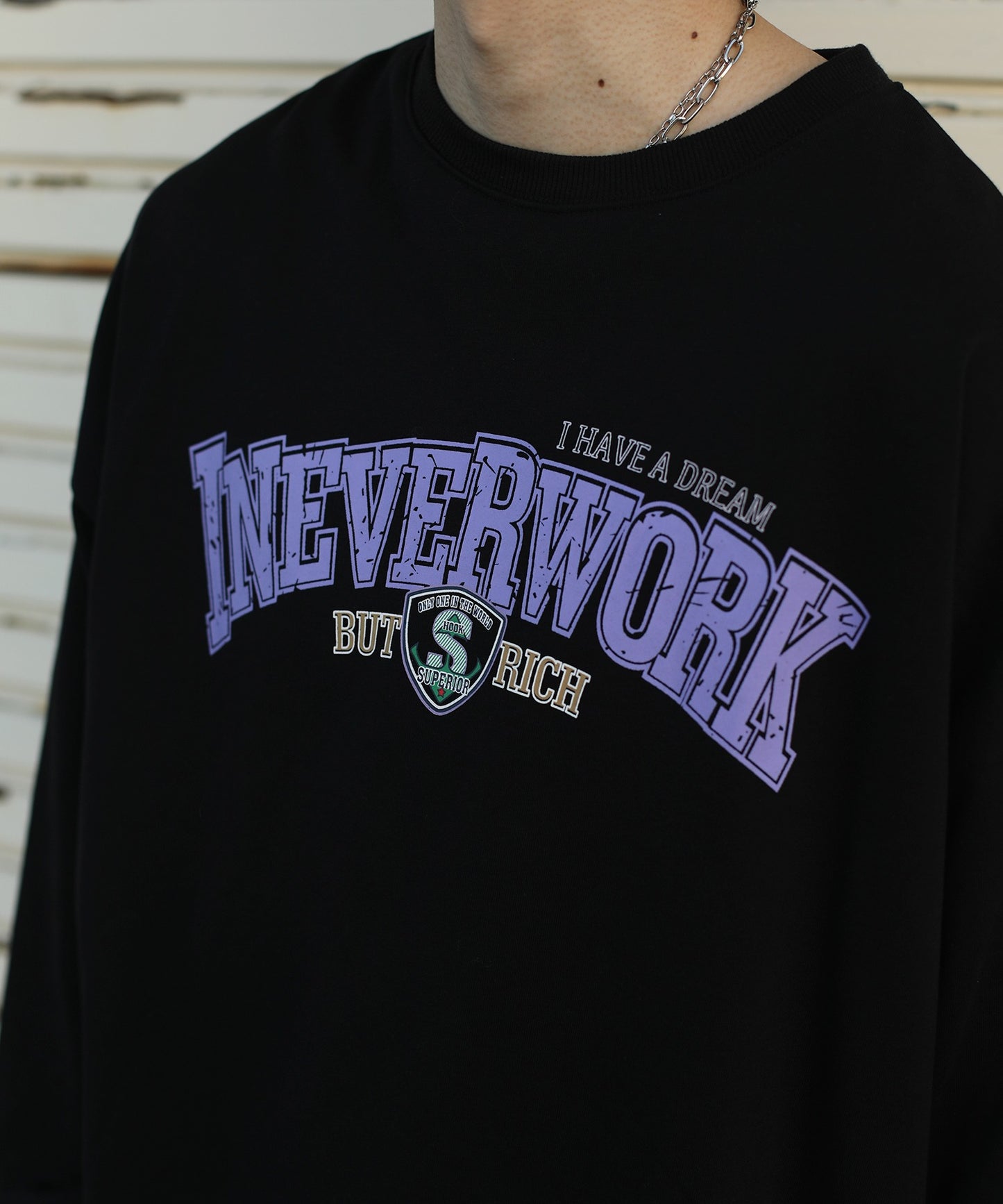 [HOOK -original-] Front English print sweatshirt