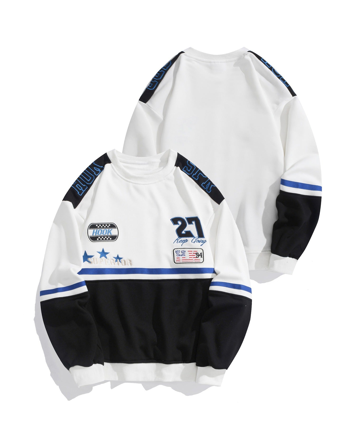 [HOOK -original-] Racing patch embroidery color scheme switching sweatshirt