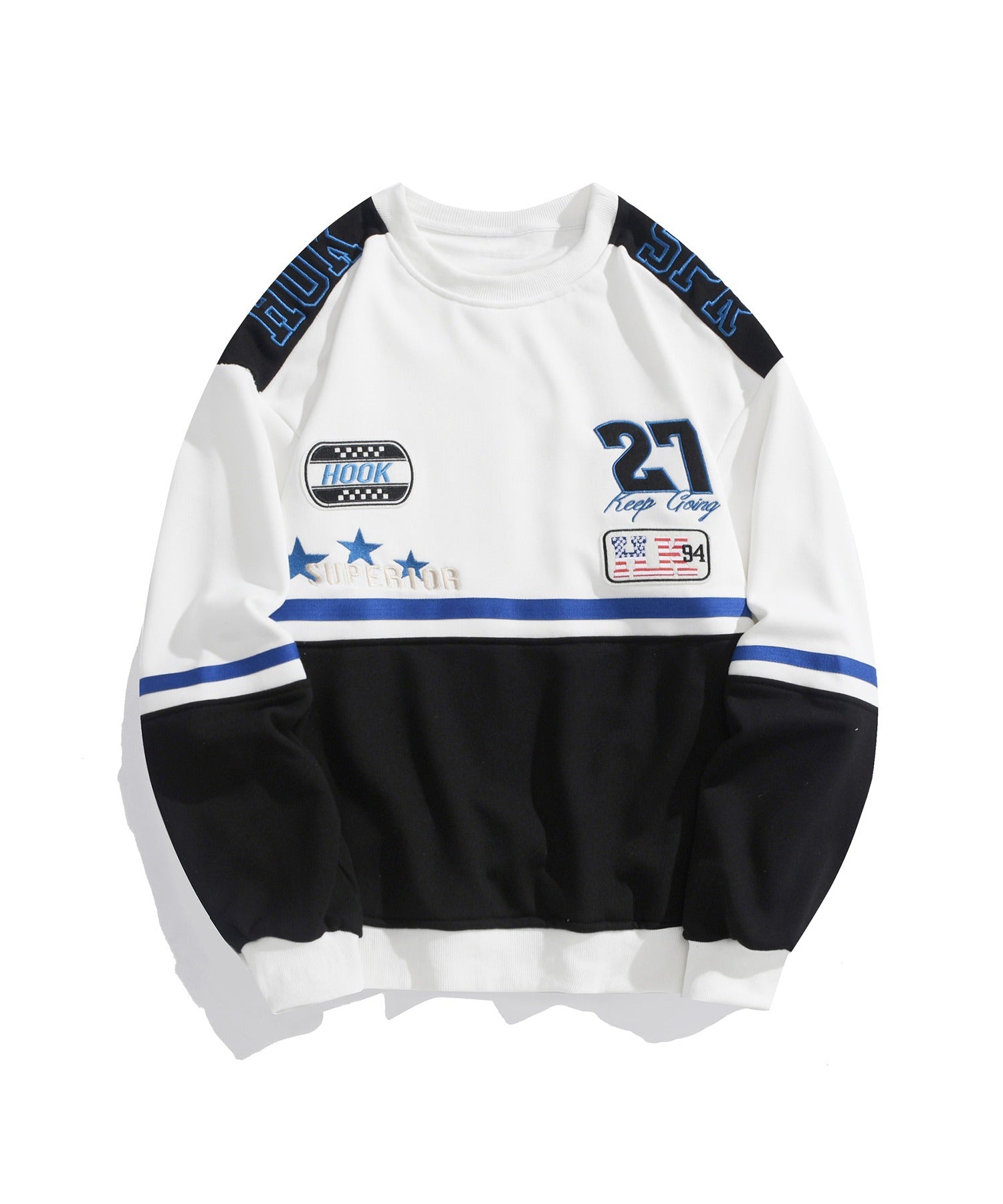 [HOOK -original-] Racing patch embroidery color scheme switching sweatshirt