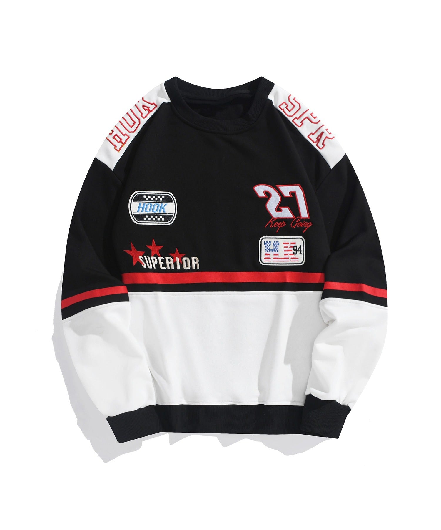 [HOOK -original-] Racing patch embroidery color scheme switching sweatshirt