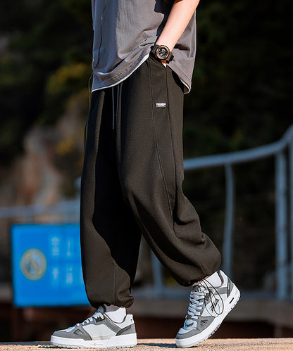 [HOOK] American casual waffle fabric plain hem pants