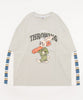 【HOOK】重ね着風長袖tシャツ フロントプリント入り