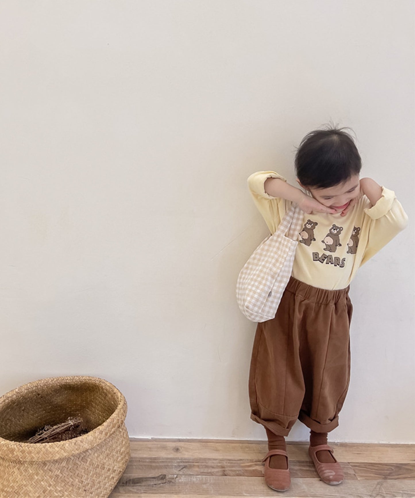 【aimoha-KIDS-】韓国子供服 切り替えカーゴチノパンツ