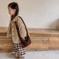 【aimoha-KIDS-】韓国子供服 クマ刺繍ボア裏地暖かい中ボアコーデュロイコート