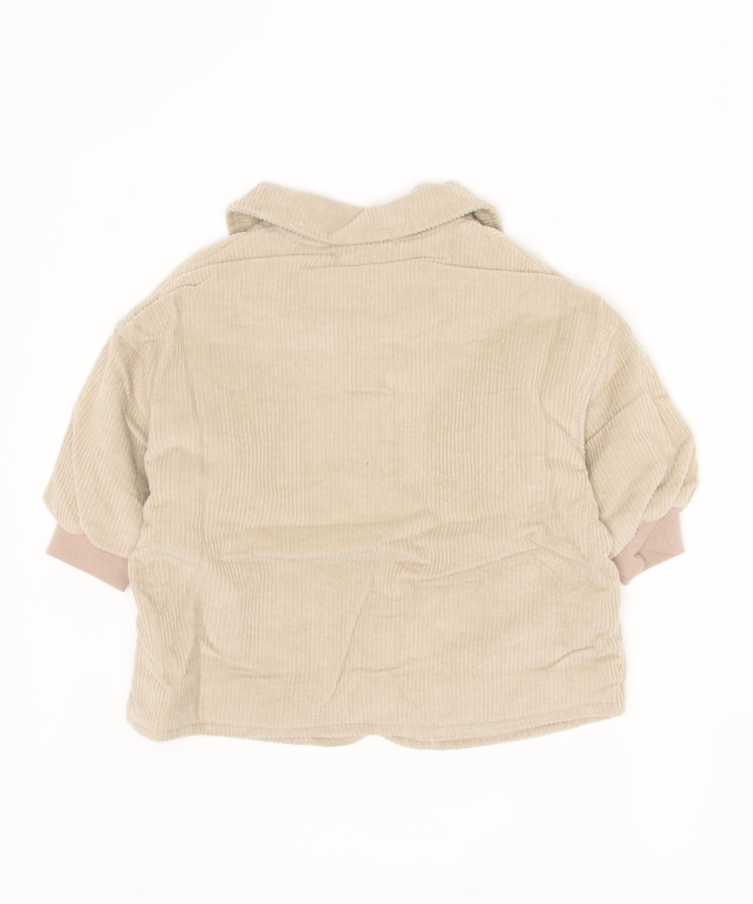 【aimoha-KIDS-】韓国子供服 クマ刺繍ボア裏地暖かい中ボアコーデュロイコート