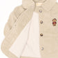 【aimoha-KIDS-】韓国子供服 クマ刺繍ボア裏地暖かい中ボアコーデュロイコート