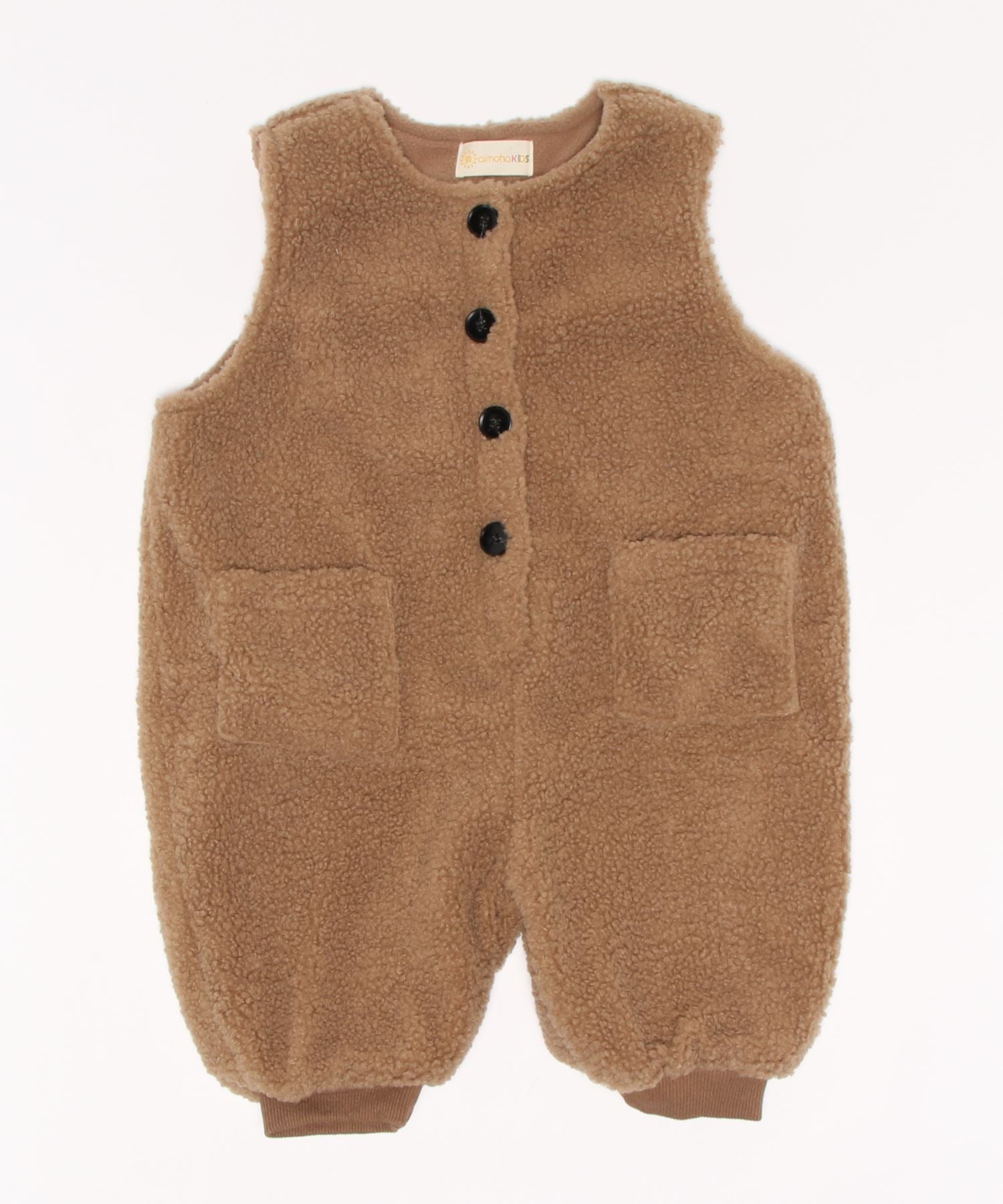 【aimoha-KIDS-】韓国子供服　前開きボアオールインワン