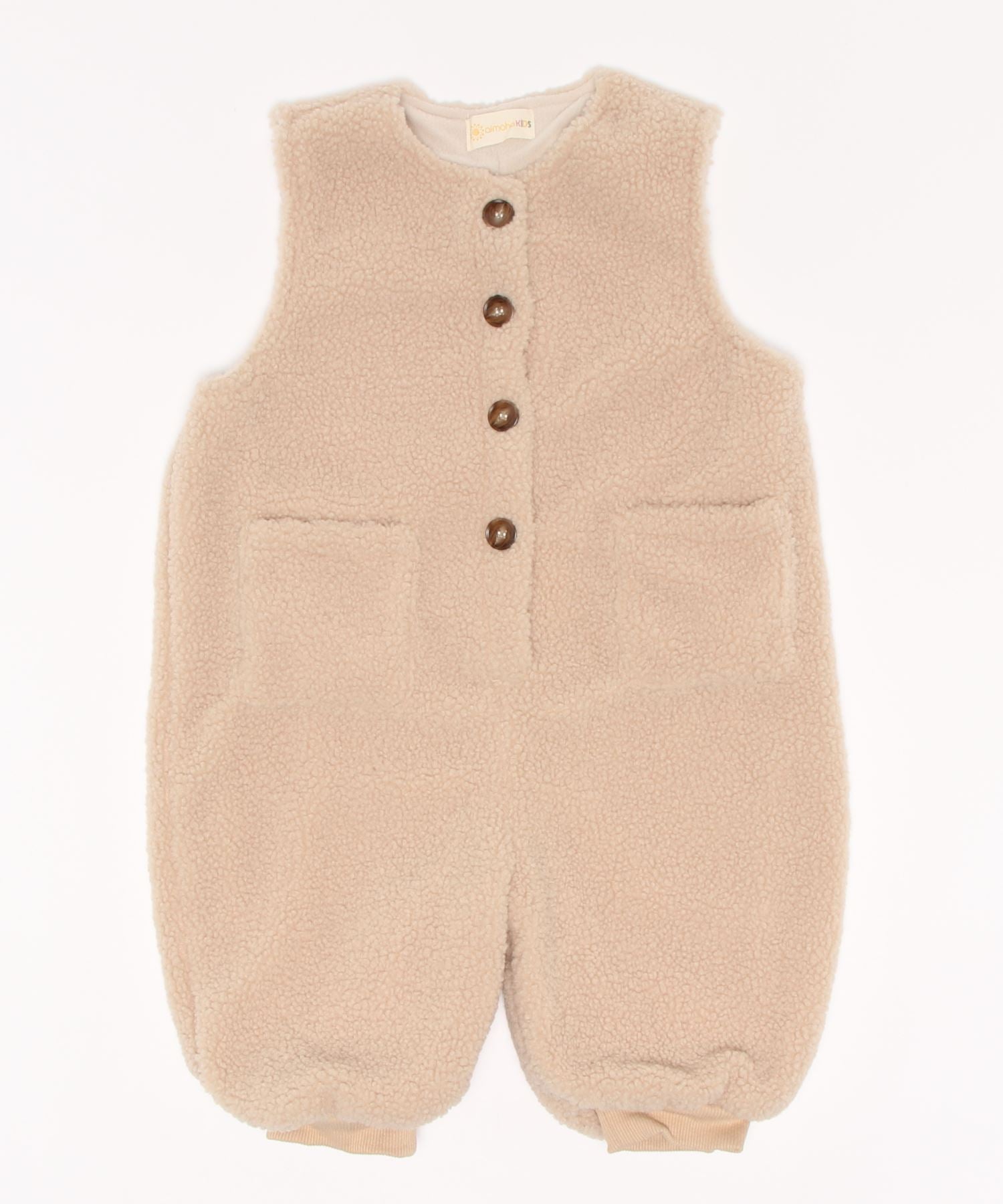 【aimoha-KIDS-】韓国子供服　前開きボアオールインワン