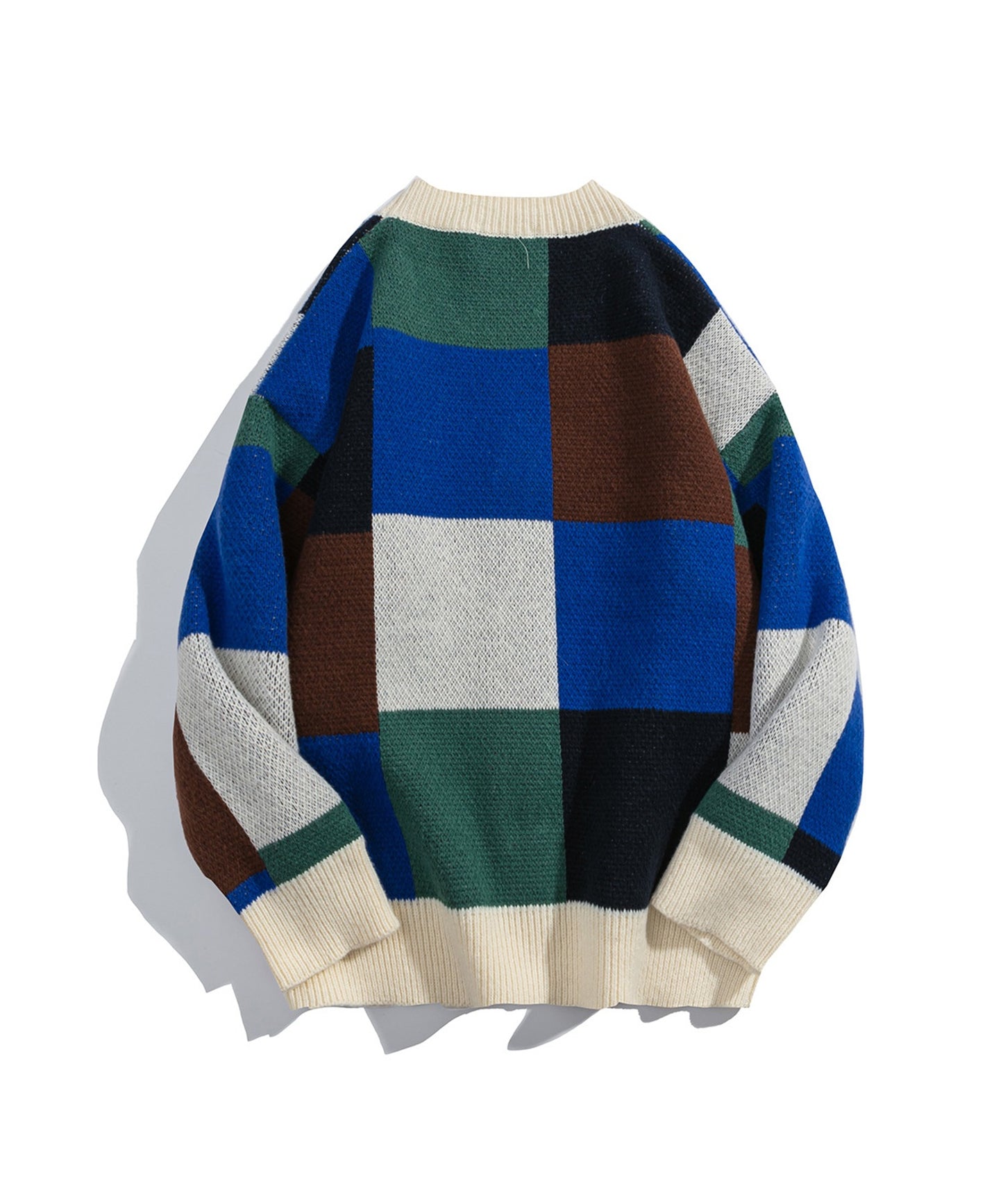 [HOOK] Retro-style patchwork color cardigan