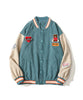 [HOOK] American casual color scheme bear patch stadium jacket
