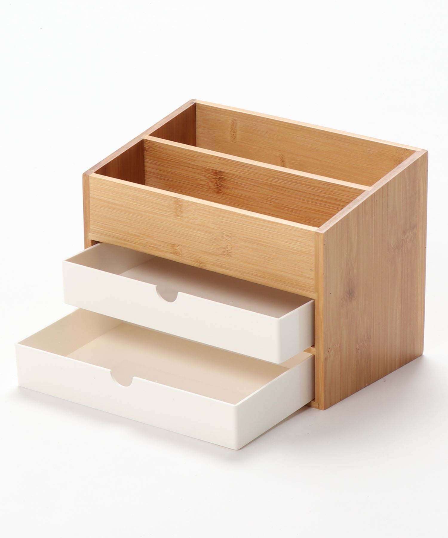 木製3段メイク/小物/筆記用具なんでも収納ボックス