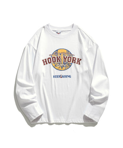 [HOOK original-] American casual logo print long TEE