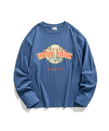 [HOOK original-] American casual logo print long TEE