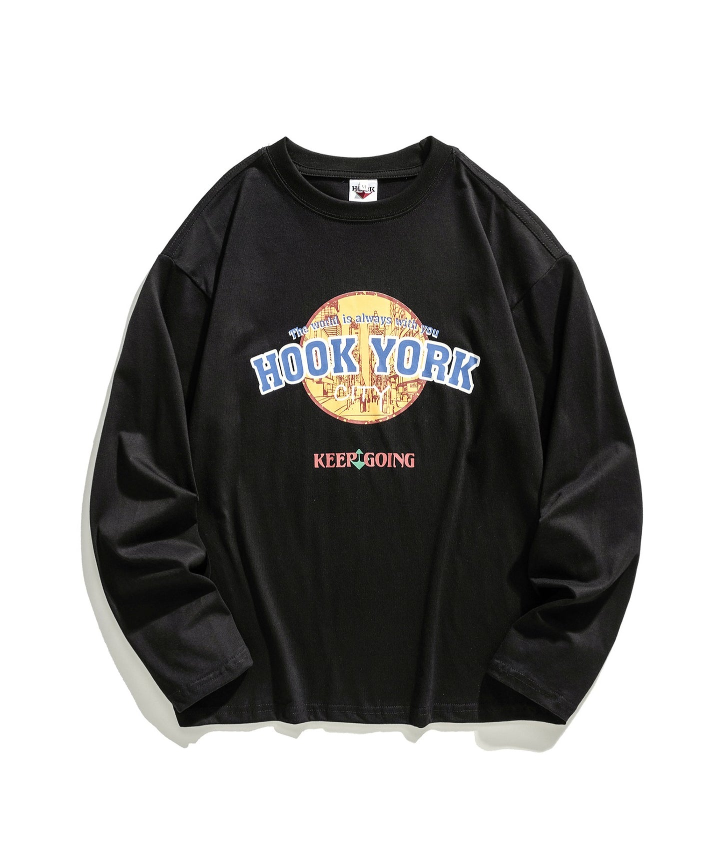 [HOOK original-] American casual logo print long TEE