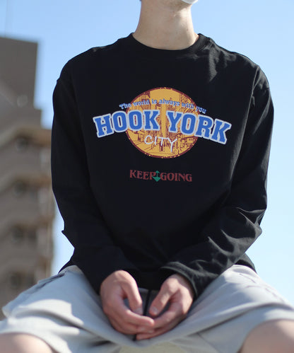 [HOOK original-] American casual logo print long TEE