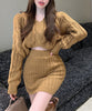 【Jasmine】ニットパーカートップス＆ニットミニスカートセットアップ