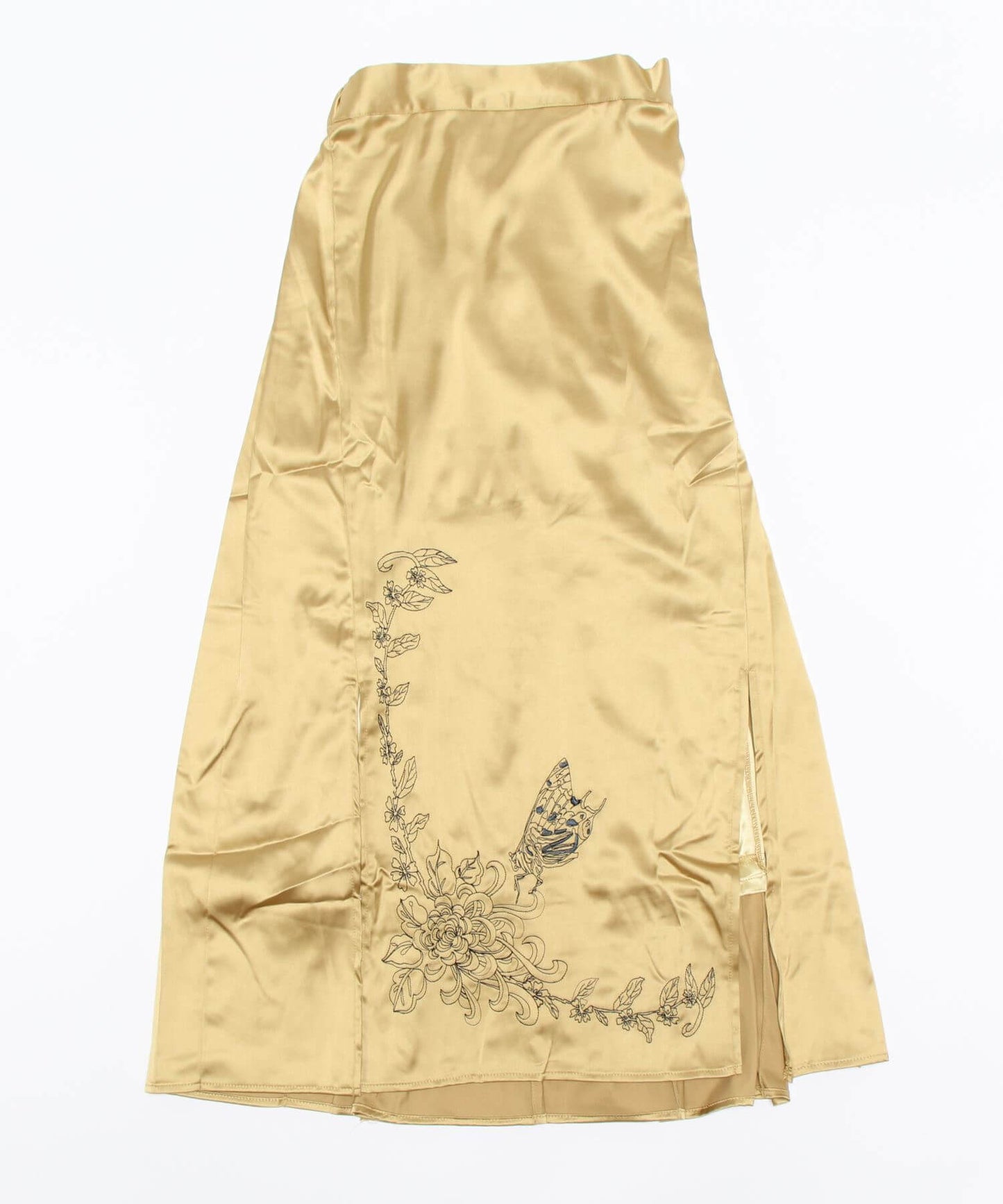 aimohaオリジナル刺繍スリットプリーツスカート