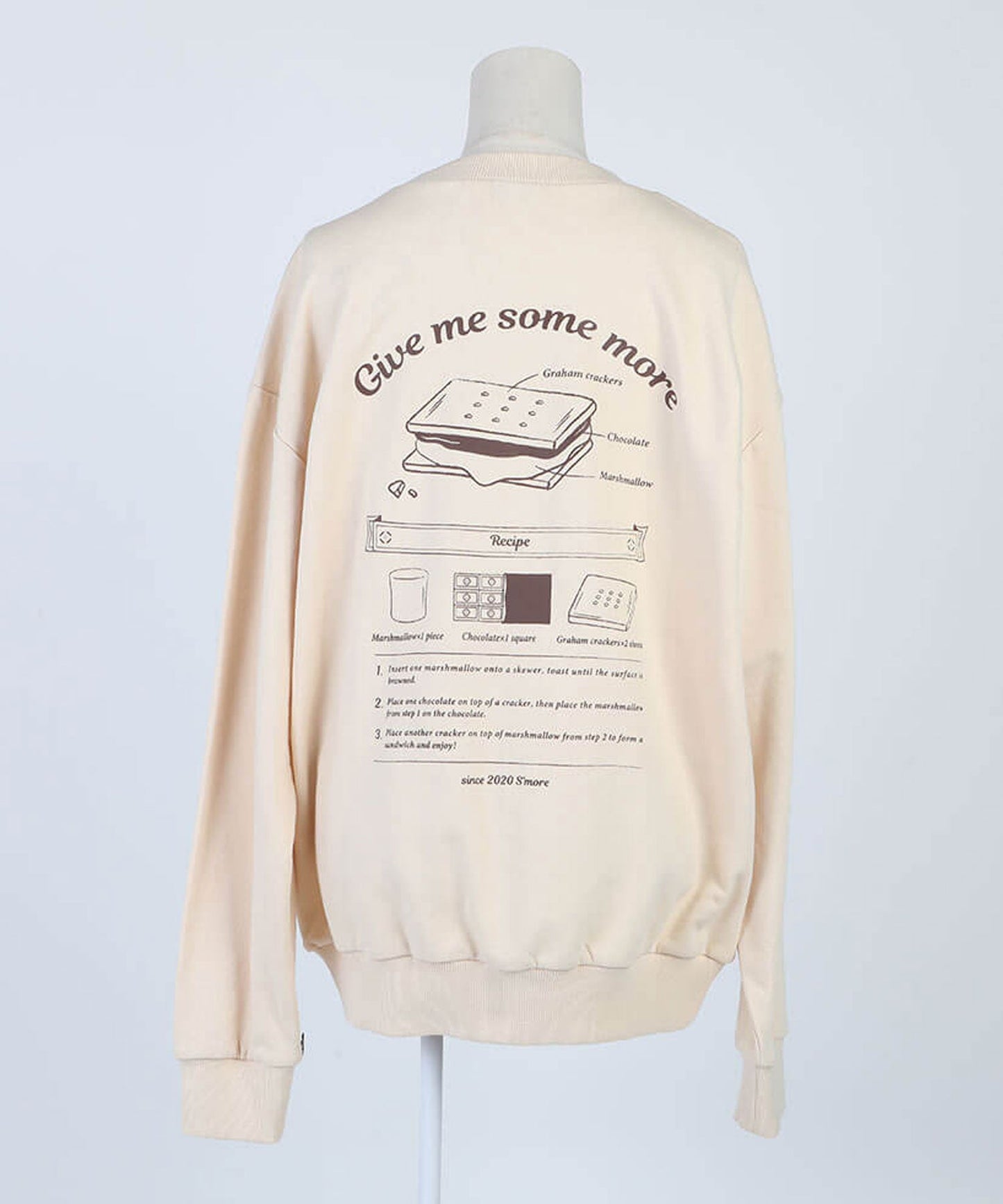 COTTON CREW NECK BIG SWEAT - S'more recipe