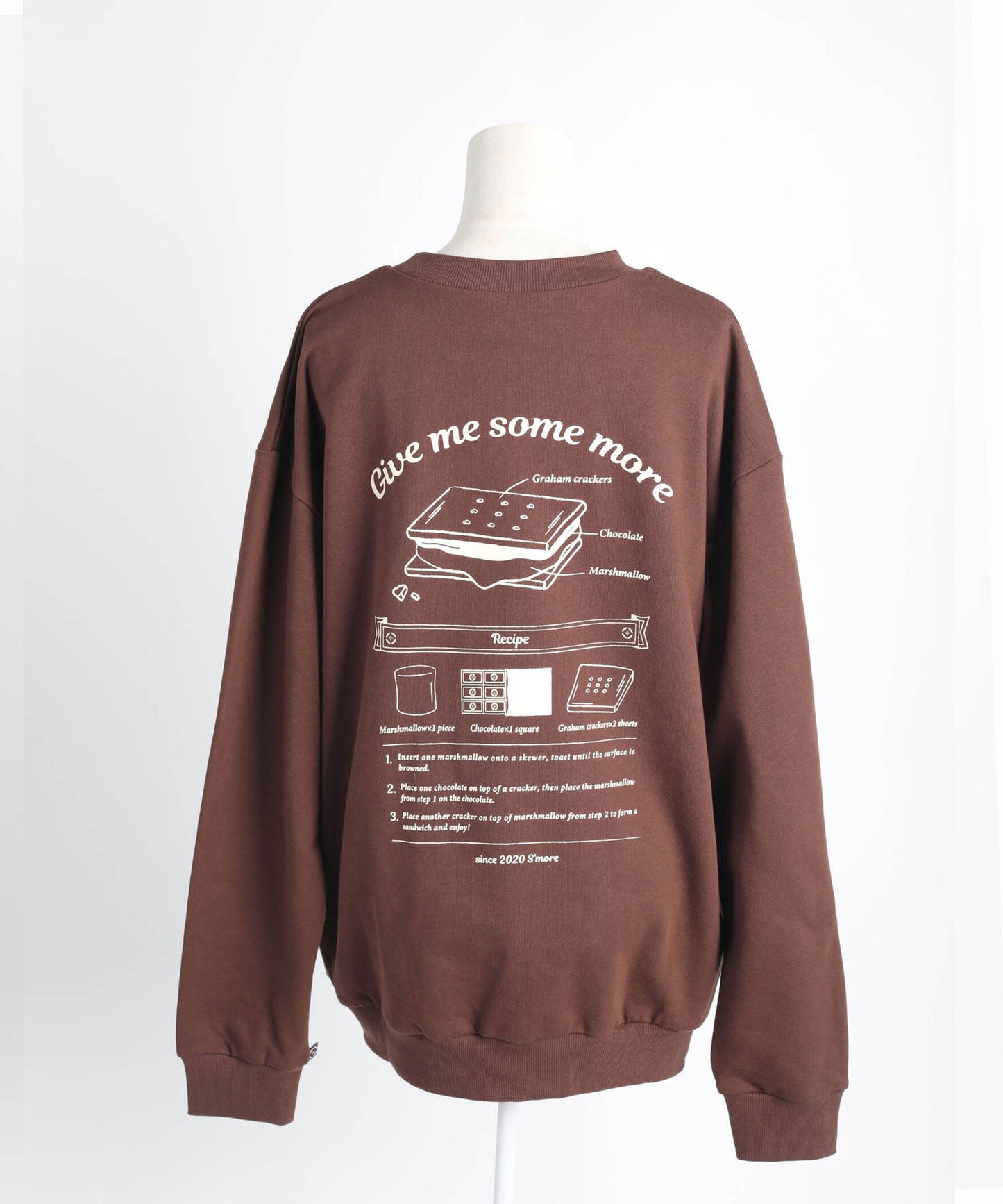 COTTON CREW NECK BIG SWEAT - S'more recipe